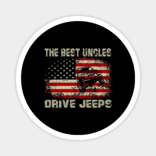 The Best Uncles Drive Jeeps American Flag Jeep Magnet